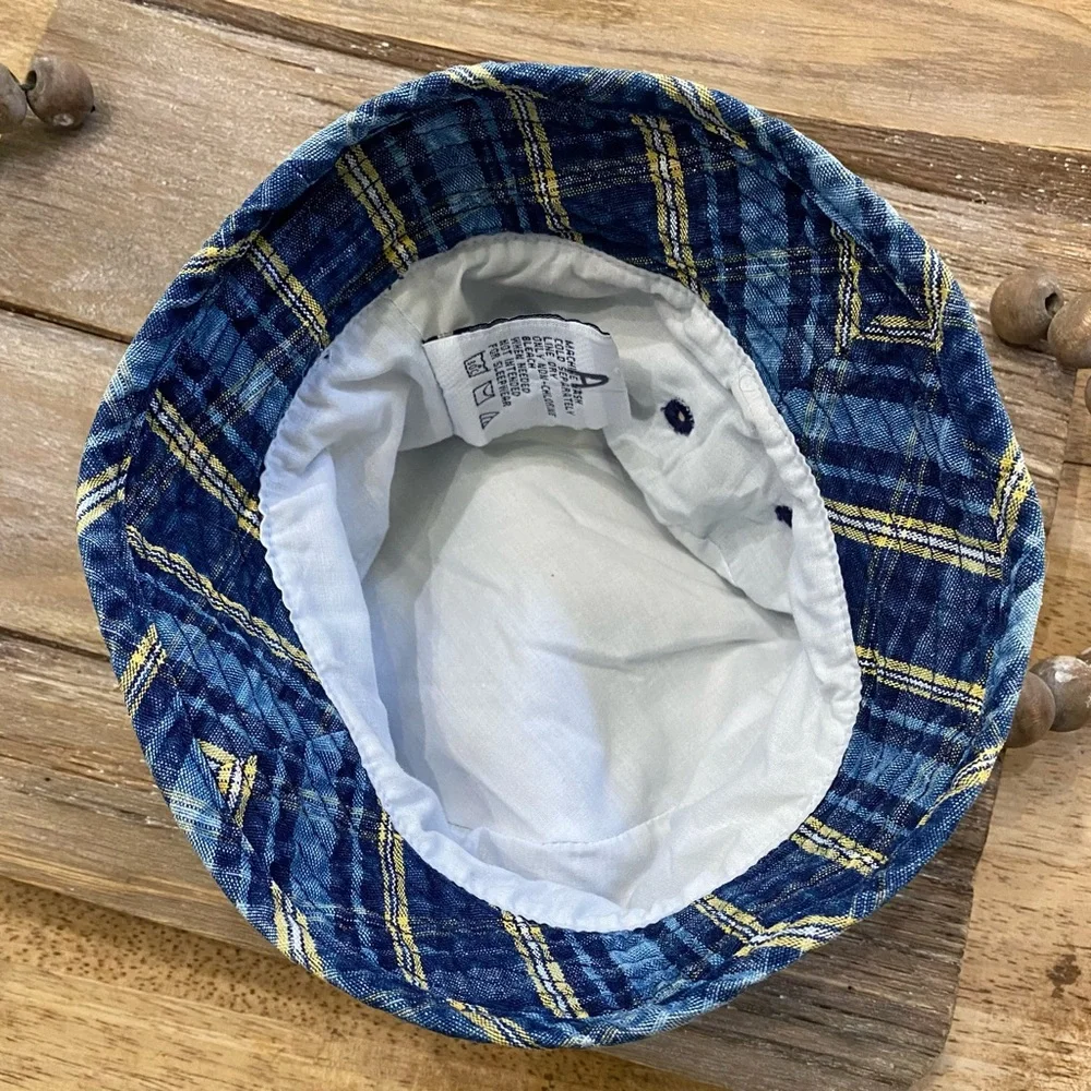 Vintage Gymboree Gymsport Infant‎ 6-12 Months Blue Plaid Bucket Hat